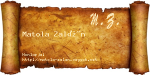 Matola Zalán névjegykártya